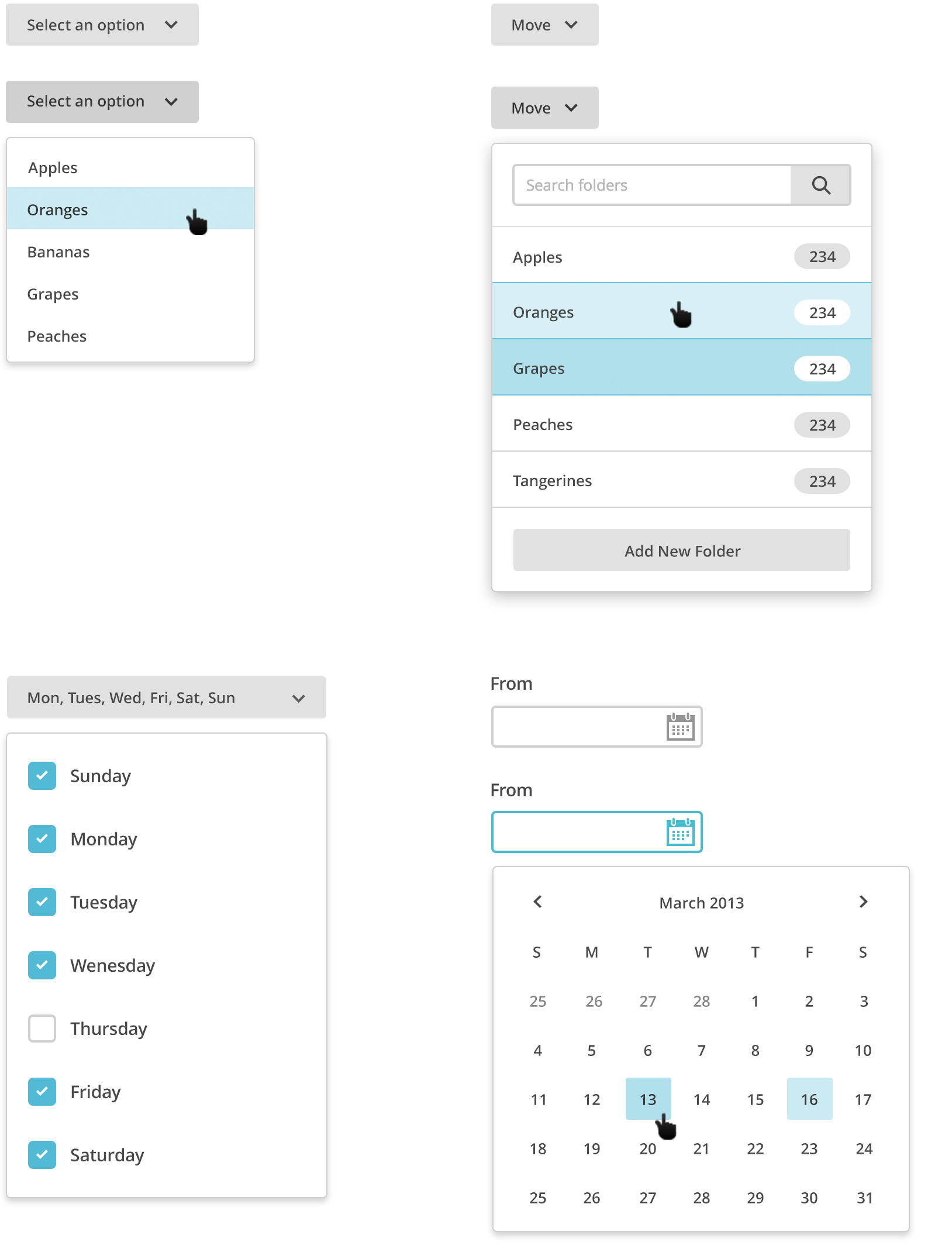 Mailchimp design system — navigation menus