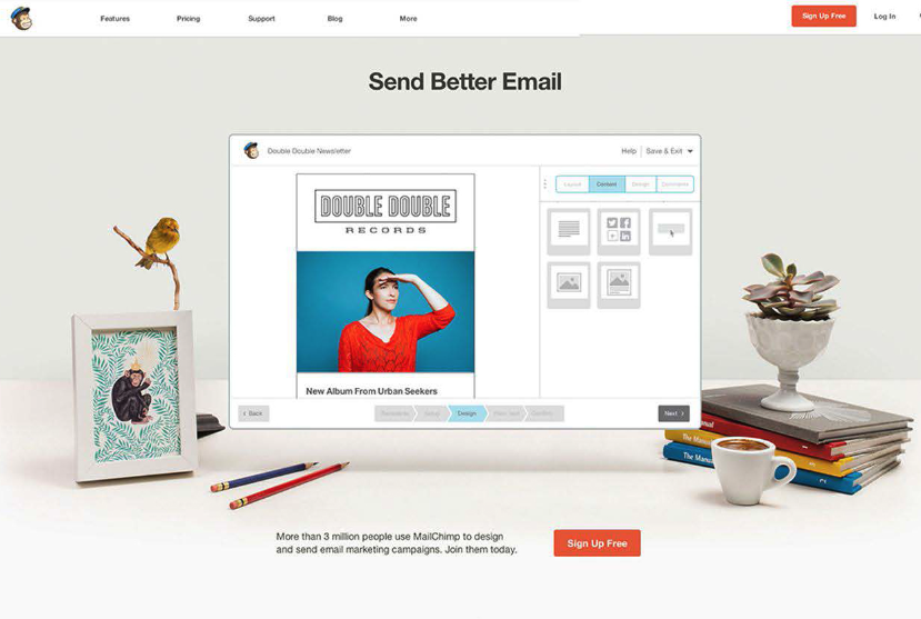 Mailchimp redesign homepage